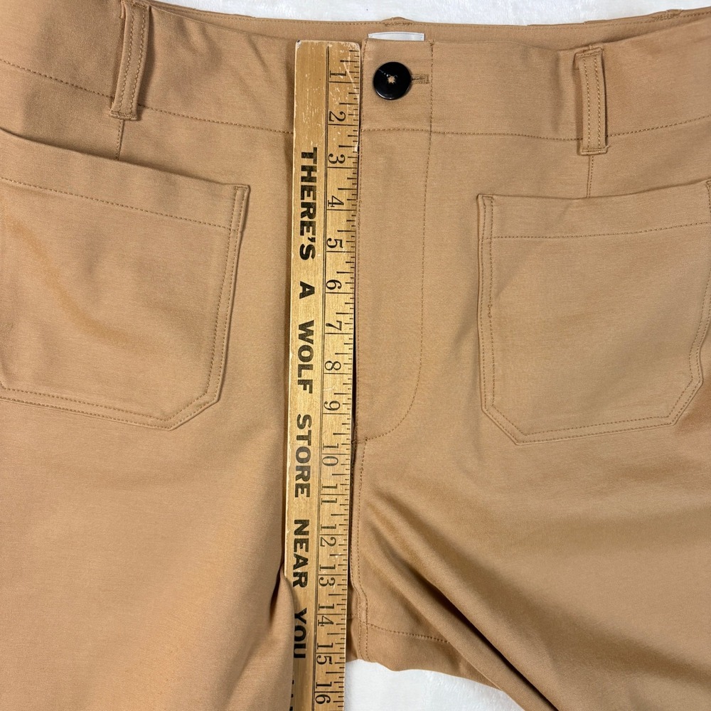 Maeve The Colette Pants Women 33 Tan Good Wide Leg Cropped High Rise Ponte - Picture 4 of 13